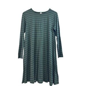 Old Navy Womens Long-Sleeve Striped Dress M - Green & Black